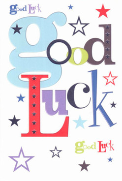 Radiating positive energy from Northolt's bustling centre, this good luck card brims with the same charm and artistry found in a well-crafted floral arrangement. Each letter of the celebratory message is sculpted with intention: a gentle, oversized baby blue 'g' leads the composition, while energetic reds, grounded purples, and fresh moss greens echo the wildflower patches found in Northala Fields. Whimsical stars in shades of indigo, navy, sky blue, and powdery lavender pepper the scene, their arrangement as casual and delightful as Northolt's weekend markets. The crisp white base makes every hue pop, offering a modern backdrop that feels uplifting yet serene. As you run your fingers along the flat, silken surface, the card's gentle weight suggests the presence of heartfelt encouragement, echoing the sentiment behind every bouquet sent by friends and neighbours. This card is more than just paper-it's a keepsake to mark turning points and new adventures, a symbol of the unwavering support that flows through Northolt's streets and green spaces.