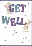Brimming with warmth and playful optimism, this illustrated get well card feels like a heartfelt embrace travelling across Northolt. Two charming characters-a downy teddy bear and an animated puppy-spring joyfully from the creamy white background, each interacting tenderly with the large, multicoloured letters spelling out 'Get Well.' Indigo and teal hues give the message a lively vibrancy, as if echoing the community's unwavering support witnessed on bustling days near Northolt's Central Line station. Scattered across the card, playful stars in twilight blues and purples add a magical atmosphere, conjuring hope and gentle encouragement. The tactile rendering of the animals' fur-soft enough to imagine the soothing comfort of a loving friend-invites a sense of light-hearted healing. This card, much like a thoughtfully curated bouquet from a Northolt florist, carries a message of real care and kindness. Perfect for sending strength to someone in recovery, it radiates genuine affection, echoing the compassion that ties the Northolt community together.
